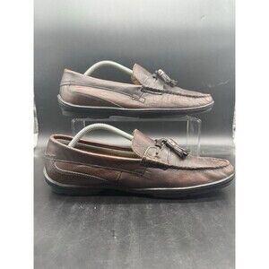 Johnston & Murphy J&M Brown Leather Tassel Loafer Slip-On Shoes Men's 10M
